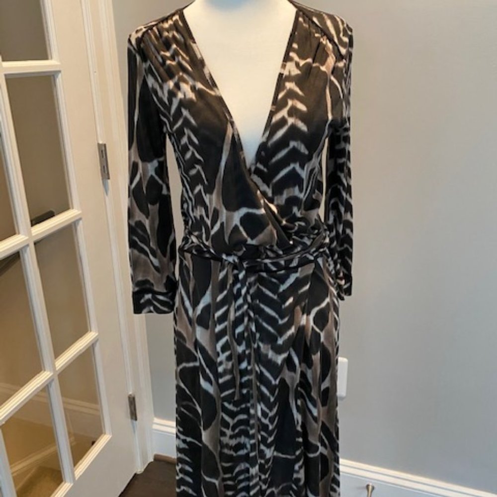 BOSS IKAT pattern wrap dress
